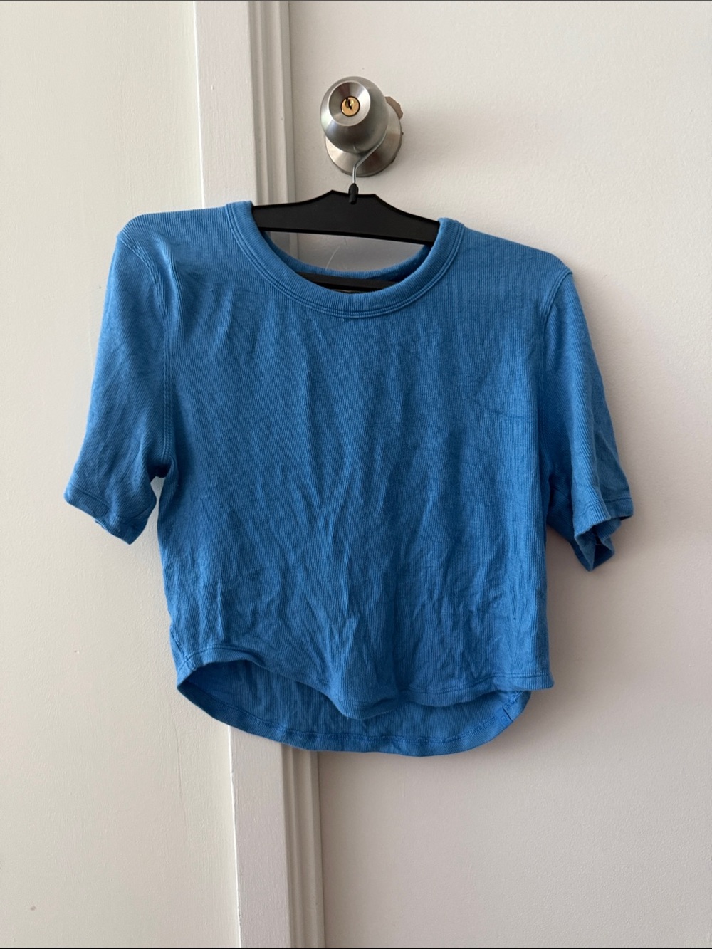 lululemon Light Blue Ribbed Crew Tee